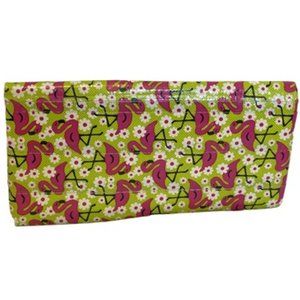 Clutch Duct Tape Wallet Green Pink Flamingo Pattern 7.5" x 4" Pocketbook Pouch